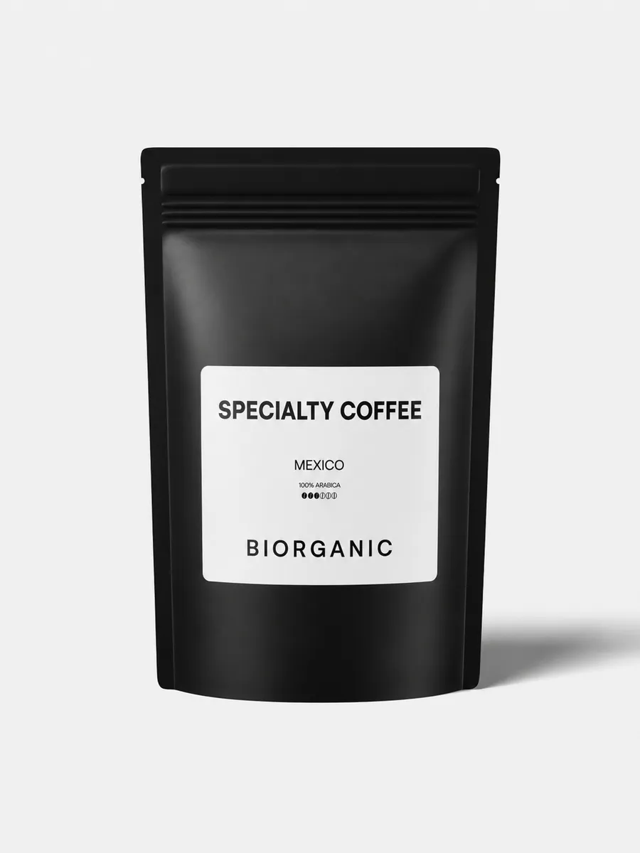 A Biorganic-branded 250g specialty coffee bag, Mexico single origin